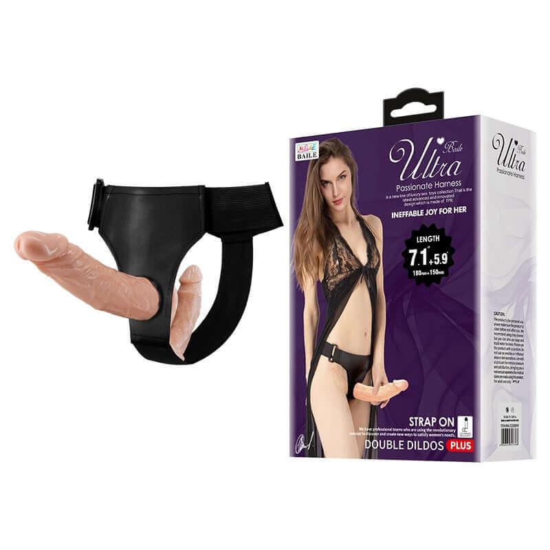 Dominitoy Double‑Ended Strap‑On Dildo — Realistic TPR, Adjustable Harness