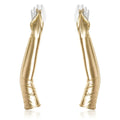 Dominitoy Gold 50cm Long PU Fetish Gloves — Shiny Thumb-Loop Opera Gloves for Roleplay