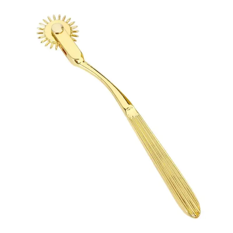 Dominitoy Gold Wartenberg Wheel – 22-Spike Stainless Steel BDSM Pinwheel