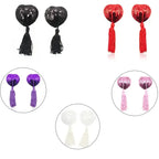 Dominitoy Heart Shaped Nipple Covers with Sequins + Tassels