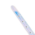 Dominitoy Holographic Ball Gag - Pink Silicone with Iridescent Strap & Rose Gold Hardware
