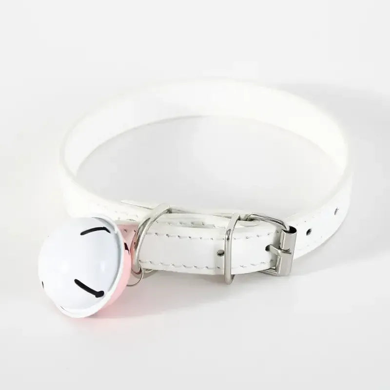 Dominitoy Leather BDSM Collar with Bell - Adjustable Bondage Restraint