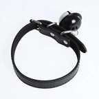 Dominitoy Leather BDSM Collar with Bell - Adjustable Bondage Restraint