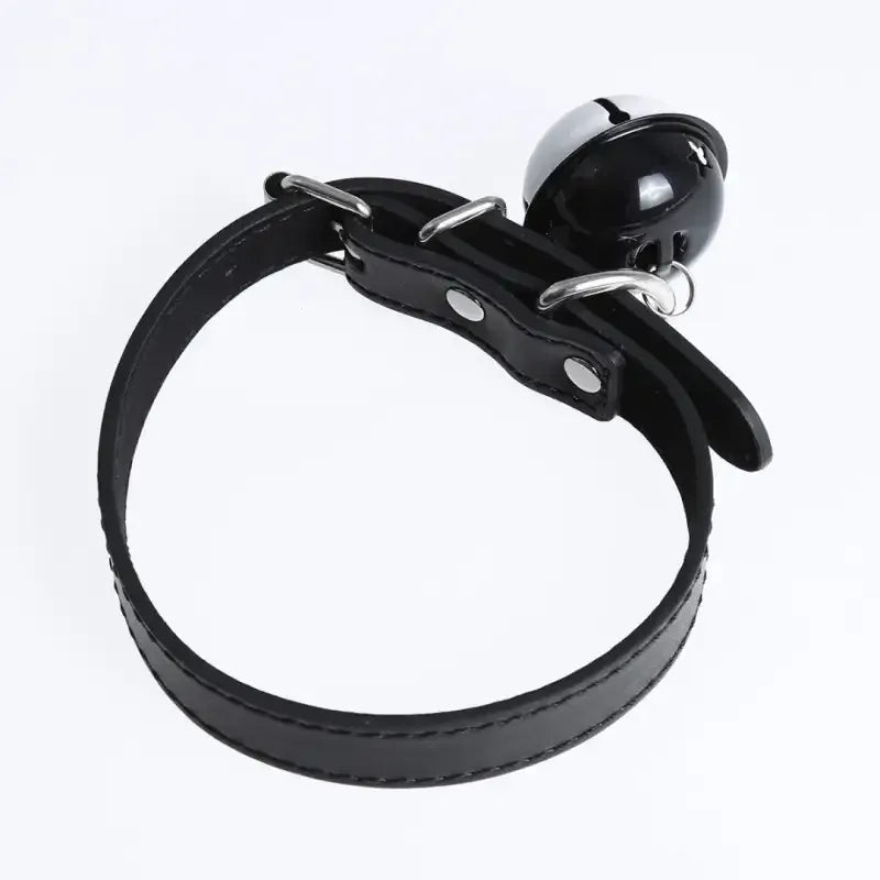 Dominitoy Leather BDSM Collar with Bell - Adjustable Bondage Restraint