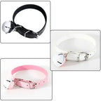 Dominitoy Leather BDSM Collar with Bell - Adjustable Bondage Restraint