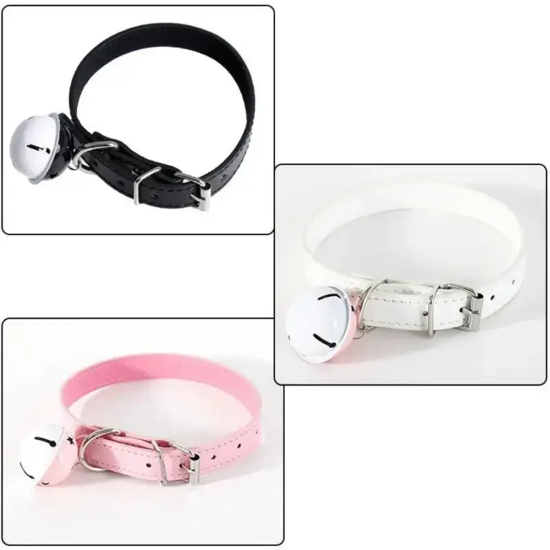 Dominitoy Leather BDSM Collar with Bell - Adjustable Bondage Restraint