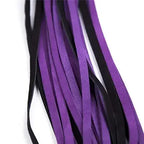 Dominitoy Leather BDSM Flogger – Black & Purple Multi‑Tail Braided Whip