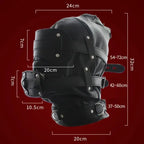 Dominitoy Leather Bdsm Hood – Detachable Gag Slave Mask