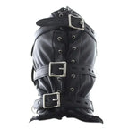 Dominitoy Leather Bdsm Hood – Detachable Gag Slave Mask