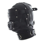 Dominitoy Leather Bdsm Hood – Detachable Gag Slave Mask