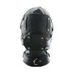 Dominitoy Leather Bdsm Hood – Detachable Gag Slave Mask