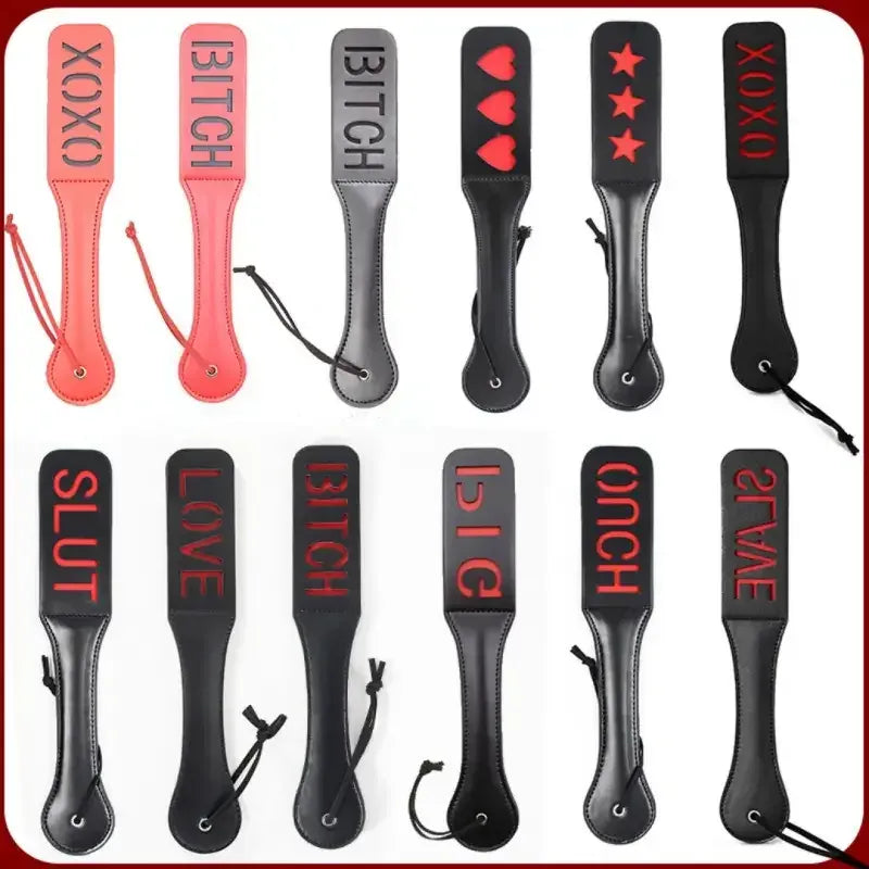 Dominitoy Leather BDSM Paddle - Double-Layer Spanking Toy