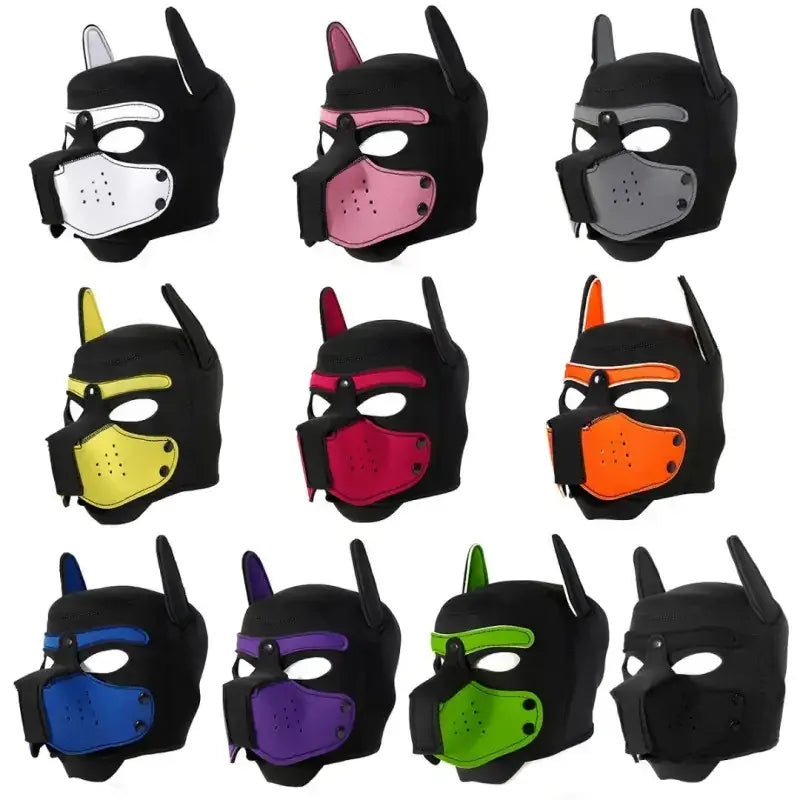 Dominitoy Neoprene Puppy Hood with Removable Muzzle — Unisex Pup Play Mask