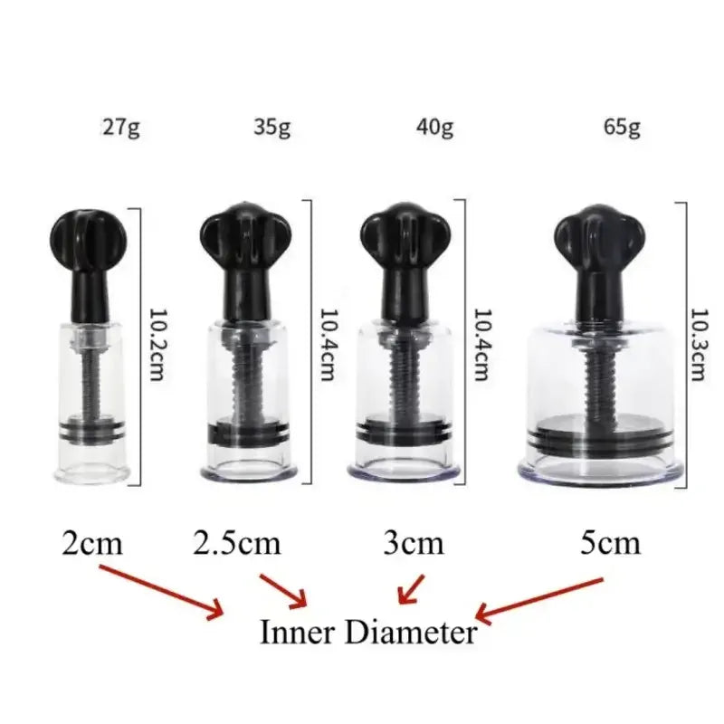 Dominitoy Nipple Vacuum Device – Transparent, Adjustable Suction Kit for Women