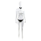 Dominitoy One size Chain Body Harness – PU Leather & Silver Chains for BDSM Play