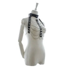 Dominitoy One size Leather Chain Harness & Panty Set – Adjustable BDSM Lingerie for Fetish Play