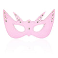Dominitoy Pink Blindfold Mask – Leather Look, Studded Eye Mask for Couples