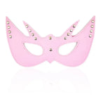 Dominitoy Pink Blindfold Mask – Leather Look, Studded Eye Mask for Couples