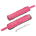 Dominitoy Plush Leatherette Ankle & Wrist Cuffs – Adjustable BDSM Restraints