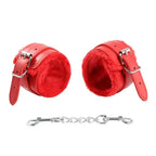 Dominitoy Plush Leatherette Ankle & Wrist Cuffs – Adjustable BDSM Restraints