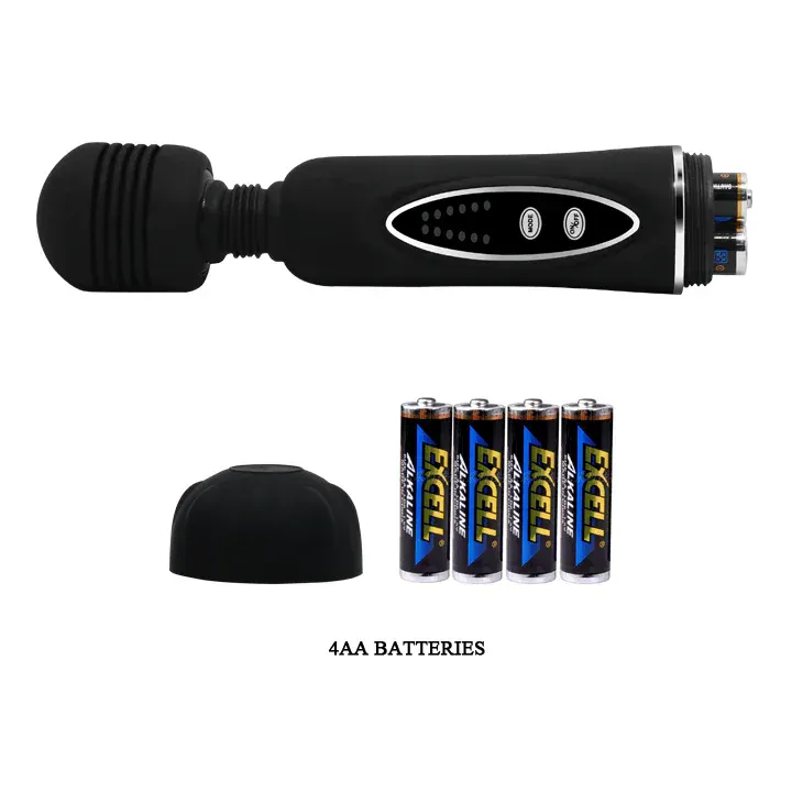 Dominitoy Power Wand Massager — 12 Modes, Silicone Head, Flexible Neck