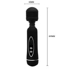 Dominitoy Power Wand Massager — 12 Modes, Silicone Head, Flexible Neck