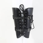 Dominitoy PU Leather Leg Restraint Binder - Padded Calf Bondage Straps