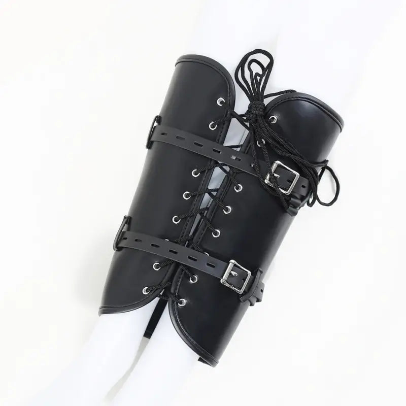 Dominitoy PU Leather Leg Restraint Binder - Padded Calf Bondage Straps