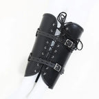 Dominitoy PU Leather Leg Restraint Binder - Padded Calf Bondage Straps