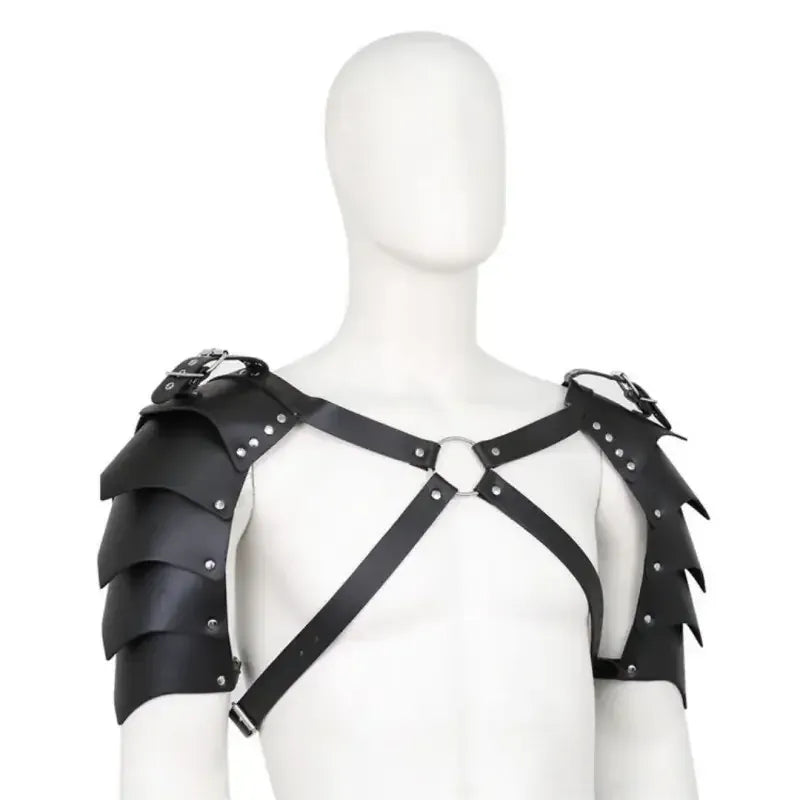 Dominitoy PU Leather Shoulder Armor X Chest Harness