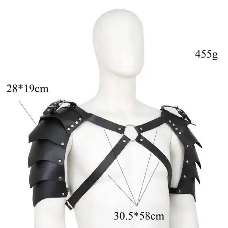 Dominitoy PU Leather Shoulder Armor X Chest Harness