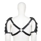 Dominitoy PU Leather Shoulder Armor X Chest Harness