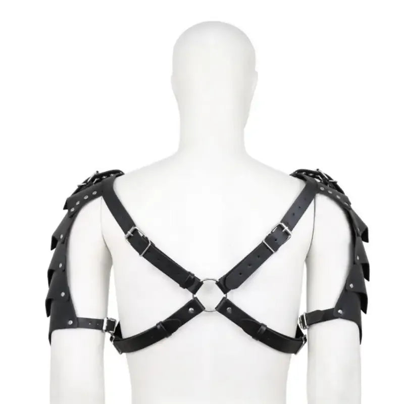 Dominitoy PU Leather Shoulder Armor X Chest Harness