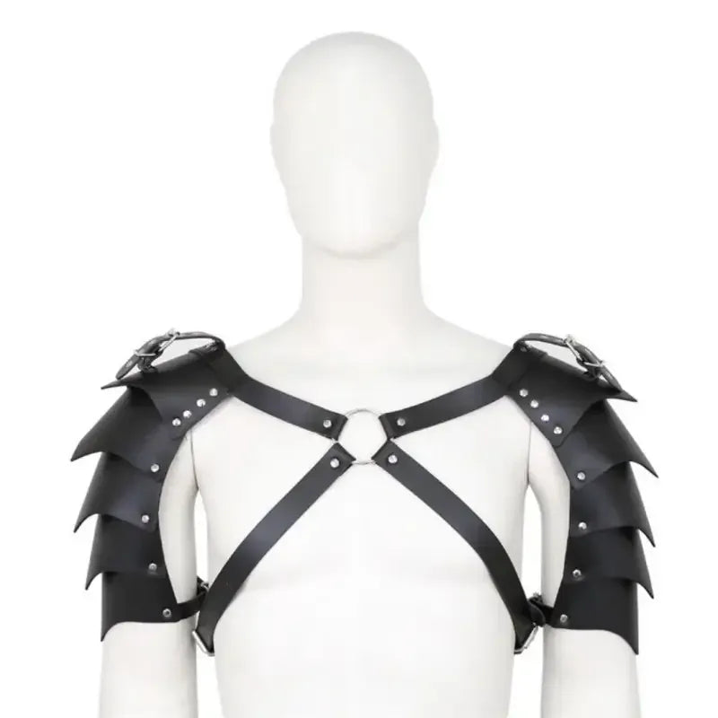 Dominitoy PU Leather Shoulder Armor X Chest Harness