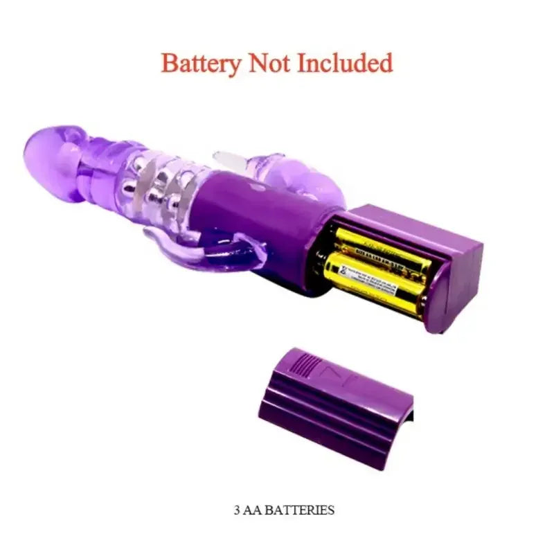 Dominitoy Purple Rabbit Vibrator: Dual Action Rotating & Vibrating G-Spot Massager