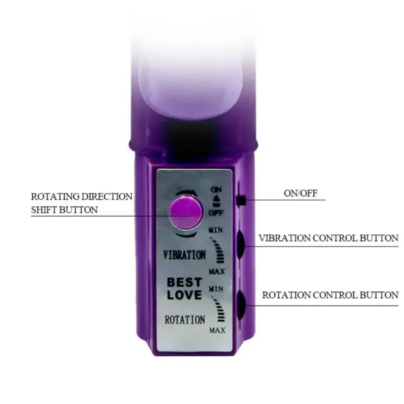 Dominitoy Purple Rabbit Vibrator: Dual Action Rotating & Vibrating G-Spot Massager