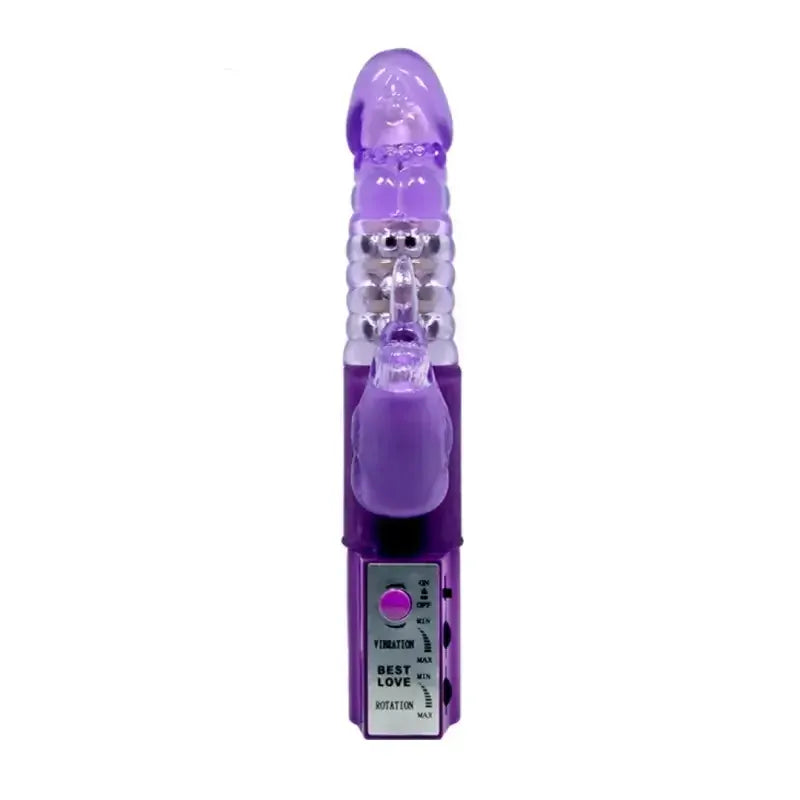 Dominitoy Purple Rabbit Vibrator: Dual Action Rotating & Vibrating G-Spot Massager