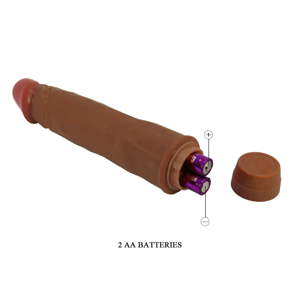Dominitoy Realistic Vibrating Dildo — Multi-Speed TPR Vibrator, 2 AA, Discreet