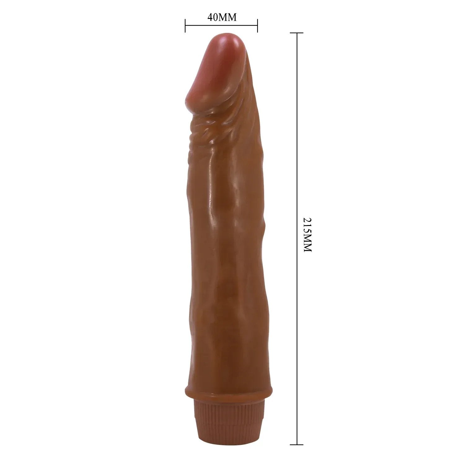 Dominitoy Realistic Vibrating Dildo — Multi-Speed TPR Vibrator, 2 AA, Discreet
