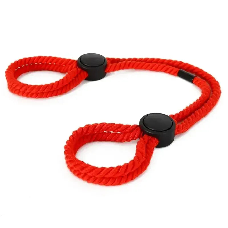Dominitoy Red Adjustable Rope Hand Cuff – Soft Double-Loop Wrist/Ankle Restraints
