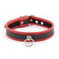 Dominitoy Red BDSM Collar: Adjustable Leather Restraint