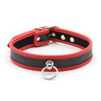 Dominitoy Red BDSM Collar: Adjustable Leather Restraint