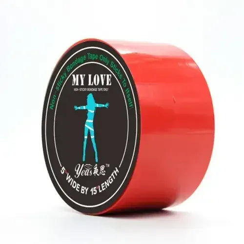 Dominitoy Red Bondage Tape — Electrostatic, Non‑Adhesive, Hair‑Safe