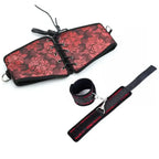 Dominitoy Red / One size Red Brocade Corset Belt + Detachable Cuffs – Chinese Floral Cincher