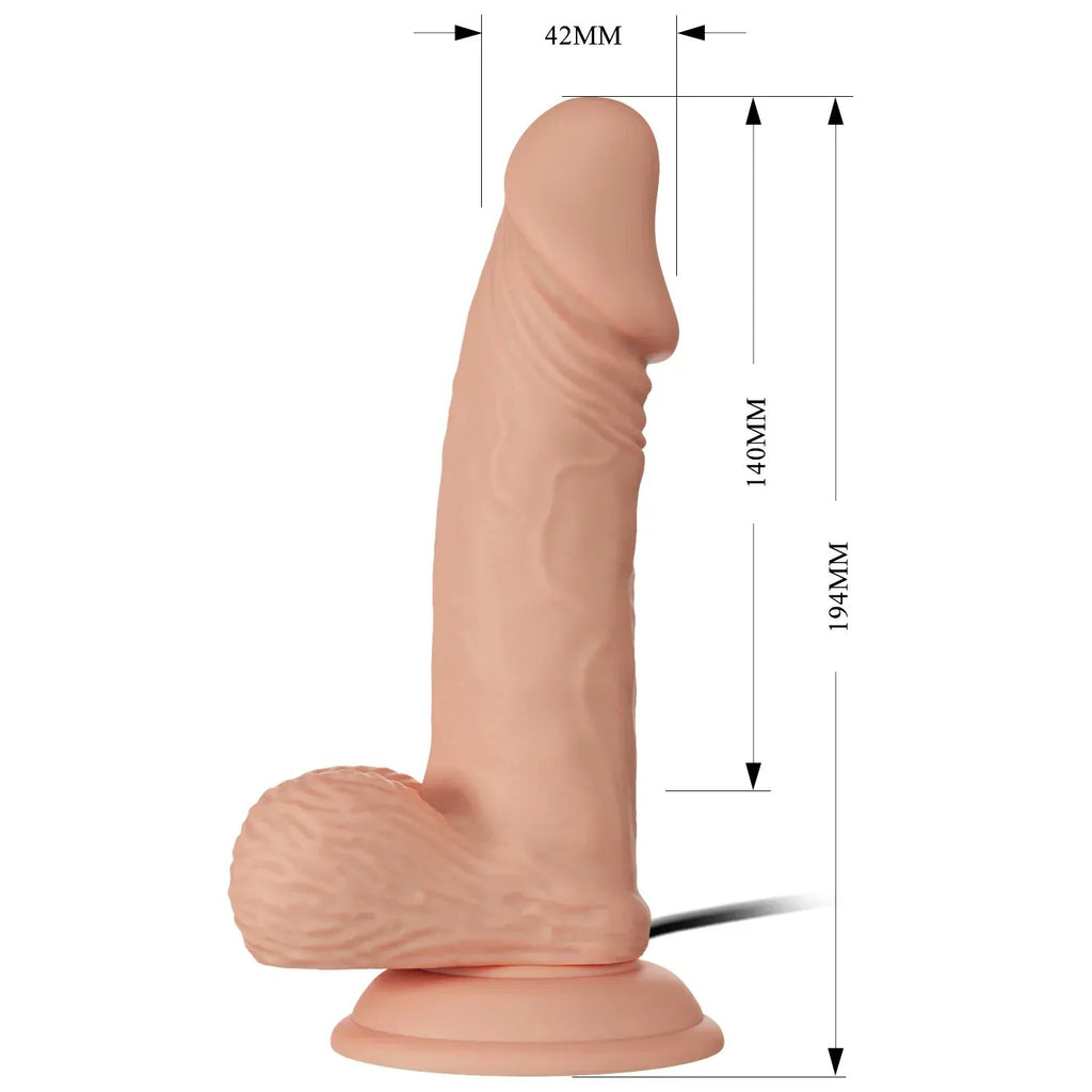 Dominitoy Remote Control Realistic Curved Vibrating Dildo with Suction Base