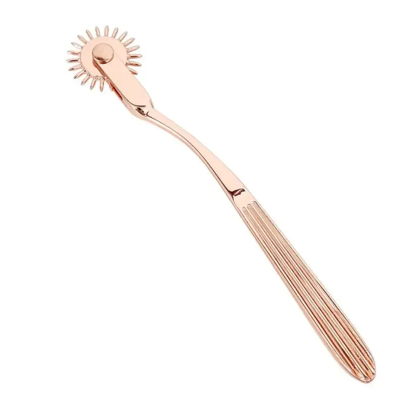 Dominitoy Rose gold Wartenberg Wheel – 22-Spike Stainless Steel BDSM Pinwheel