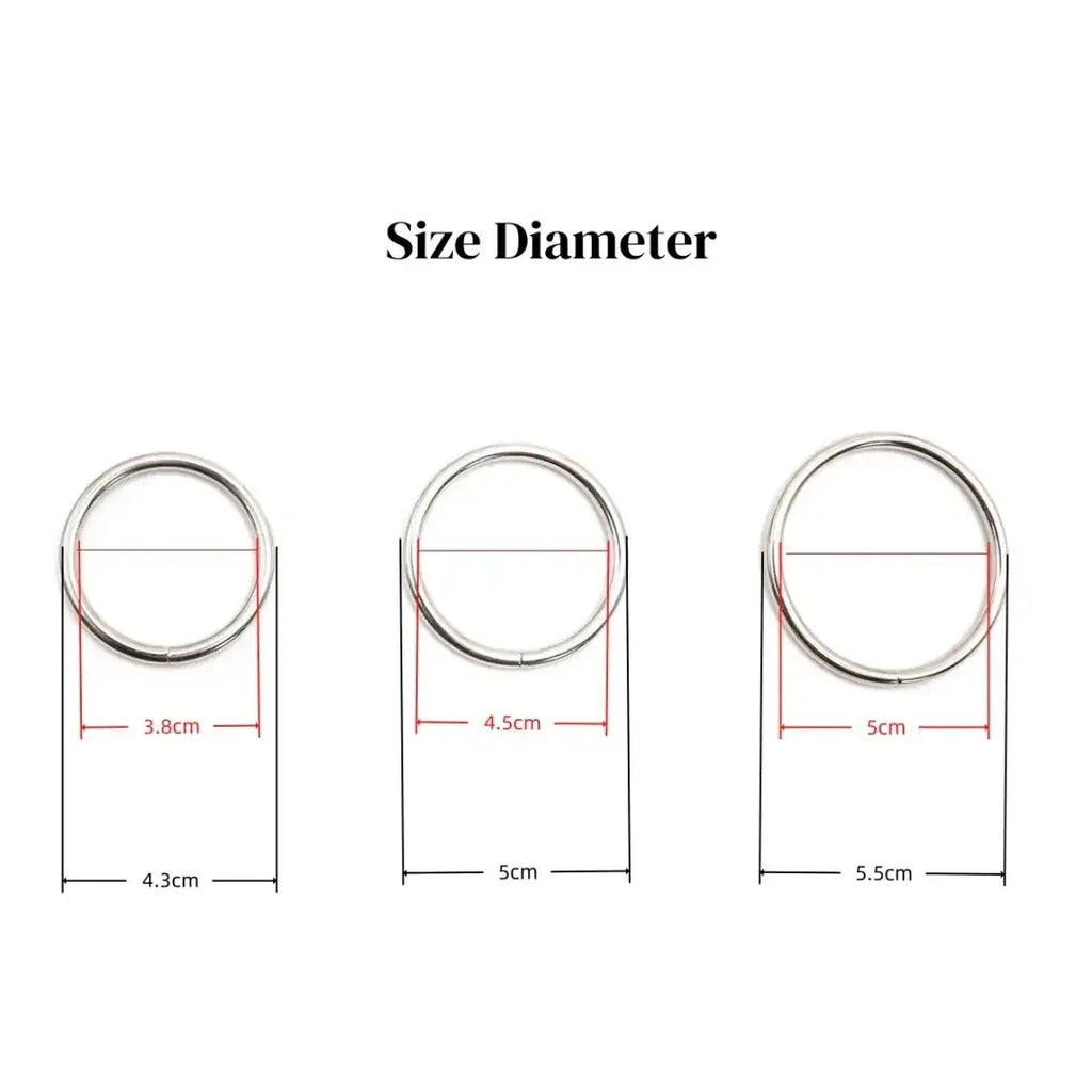Dominitoy Silver / 3 Pcs Dominitoy Stainless Steel Cock Ring Set - 3 Sizes Premium Metal Penis Rings