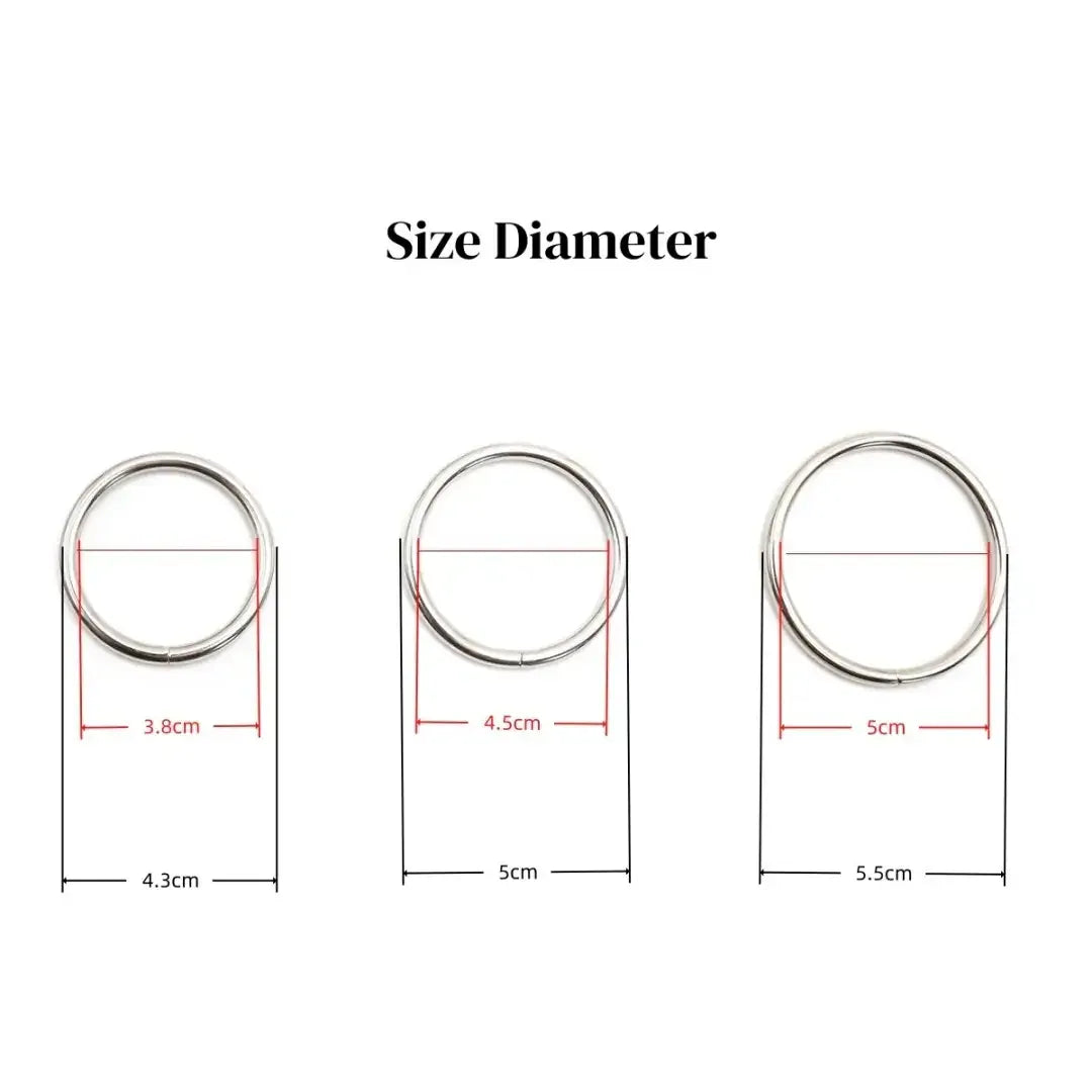 Dominitoy Silver / 3 Pcs Dominitoy Stainless Steel Cock Ring Set - 3 Sizes Premium Metal Penis Rings
