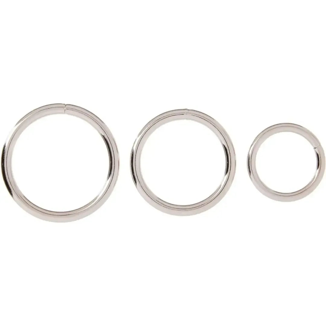 Dominitoy Silver / 3 Pcs Dominitoy Stainless Steel Cock Ring Set - 3 Sizes Premium Metal Penis Rings