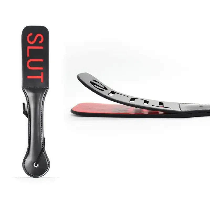 Dominitoy Slut Leather BDSM Paddle - Double-Layer Spanking Toy